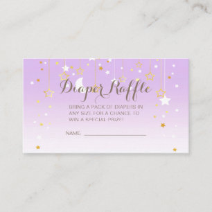 Cartão De Informações Chá de fraldas de Lua das Estrelas Roxas