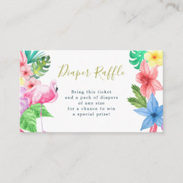 Cartão De Informações chá de fraldas de luau tropical com rifa fralda
