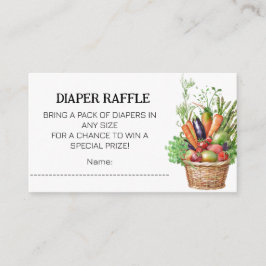 Cartão De Informações Chá de fraldas de mercado do agricultor com cresci