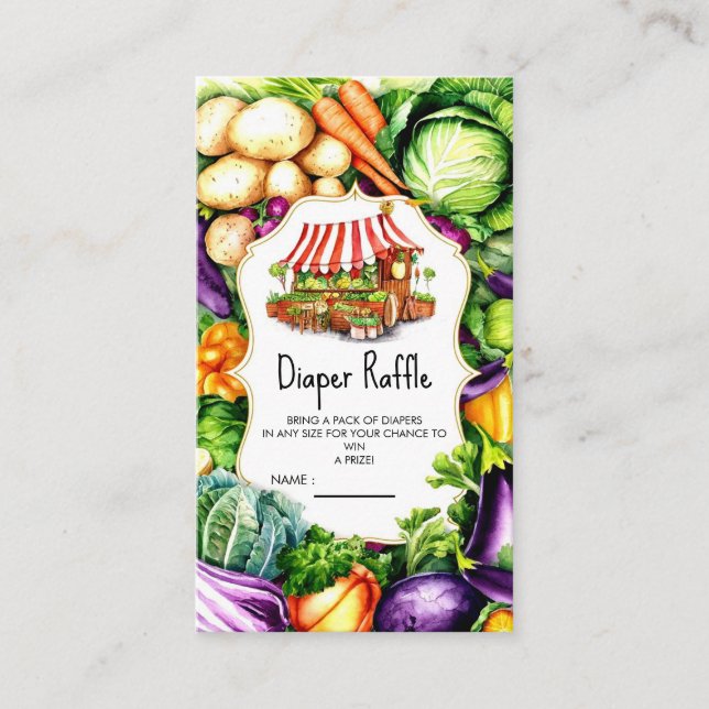 Cartão De Informações Chá de fraldas de Mercado do Magical Farmer (Frente)