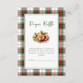 Cartão De Informações Chá de fraldas de Natal do Gingerbird Man