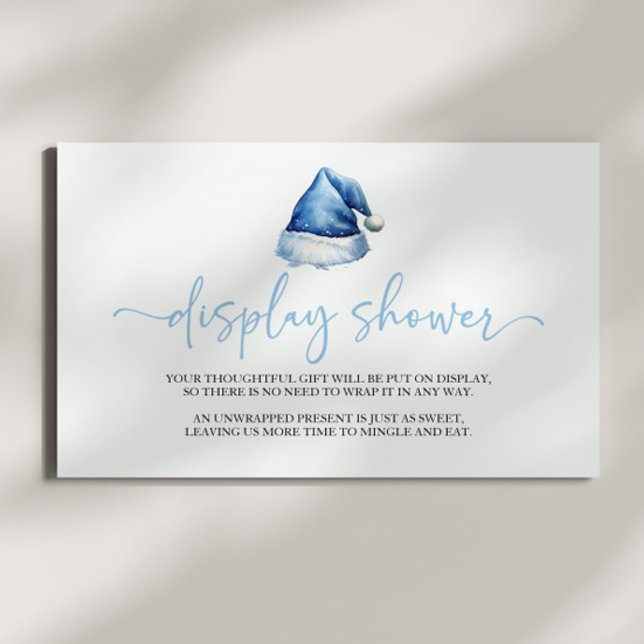 Cartão De Informações Chá de fraldas de Natal Santa Hat Chá (Criador carregado)