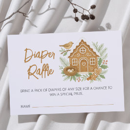 Cartão De Informações Chá de fraldas de nidificação de inverno de algodã