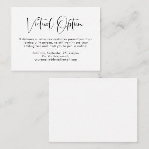 Cartão De Informações Chá de fraldas de Opção Virtual