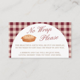 Cartão De Informações Chá de fraldas de pizza sem placa de gabinete Wrap