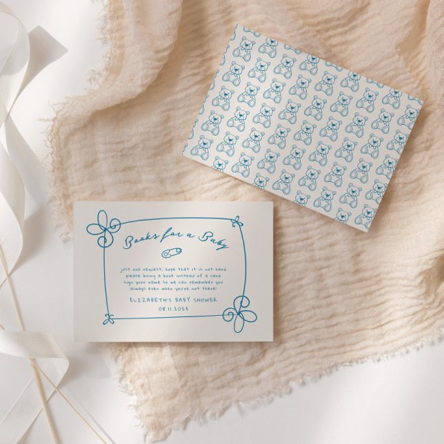 Cartão De Informações Chá de fraldas de quadro de Arco ondulado esculpid (Criador carregado)