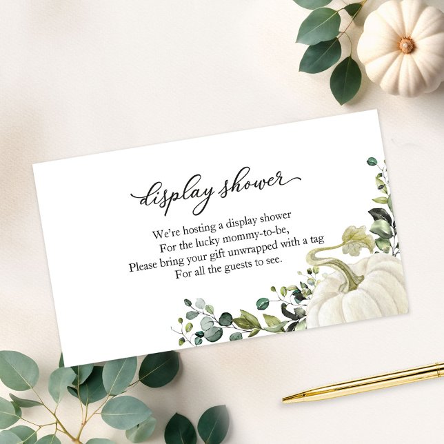 Cartão De Informações Chá de fraldas de queda verde da abóbora Chá (Criador carregado)