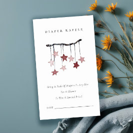 Cartão De Informações Chá de fraldas de Raffle da Fralda móvel Blush Sta