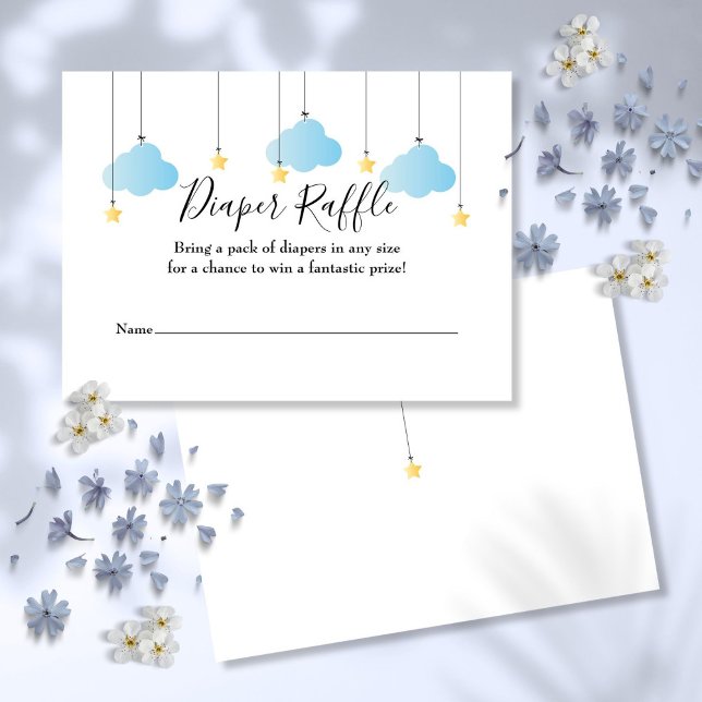 Cartão De Informações Chá de fraldas de Raffle da Fralda Twinkle (Twinkle Twinkle Diaper Raffle Baby Shower Enclosure Card)
