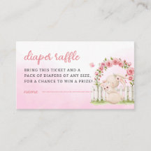 Chá de fraldas de Raffle Fralda Coelhinha Boho