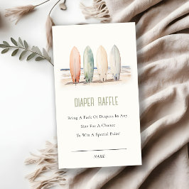 Cartão De Informações Chá de fraldas de Raffle Fralda de prancheta de be