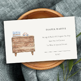 Cartão De Informações Chá de fraldas de Raffle, Fralda Essencial