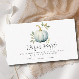 Cartão De Informações Chá de fraldas de Raffle Fralda Pumpkin Azul