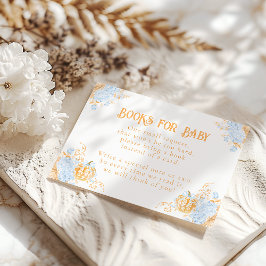 Cartão De Informações Chá de fraldas de Rapazes Elegante Pumpkin Toile C