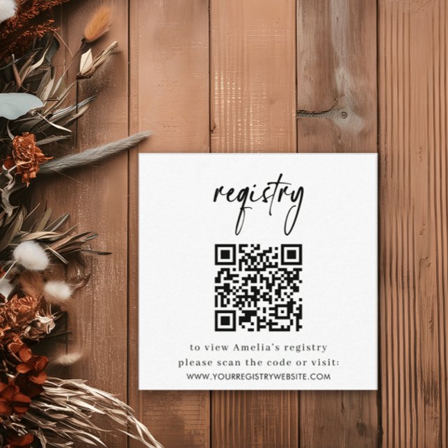 Cartão De Informações Chá de fraldas de Registro Mínimo Elegante (Criador carregado)