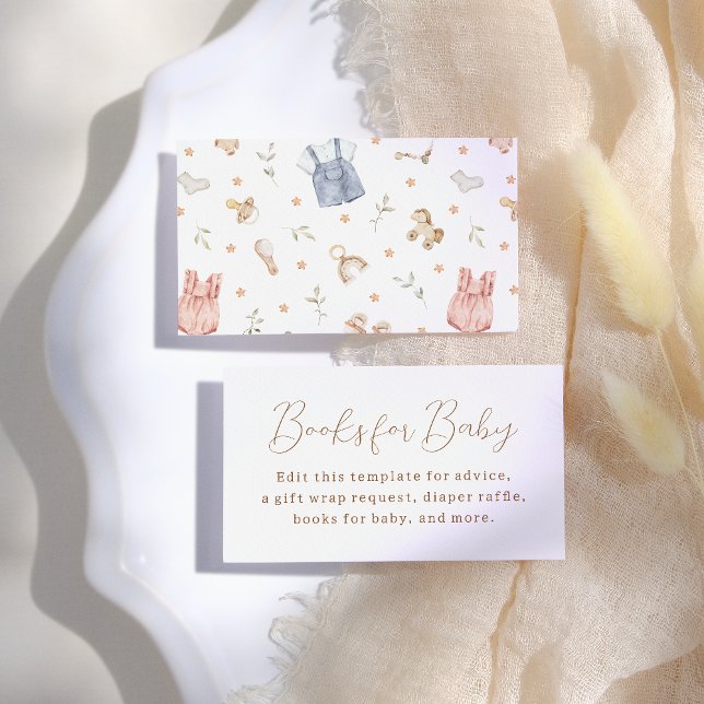 Cartão De Informações Chá de fraldas de roupas do Boho Baby (Criador carregado)