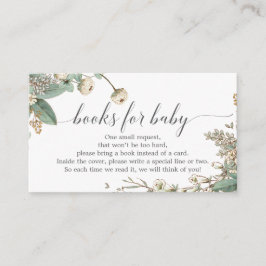 Cartão De Informações Chá de fraldas de Solicitação de Livro Botânico Vi