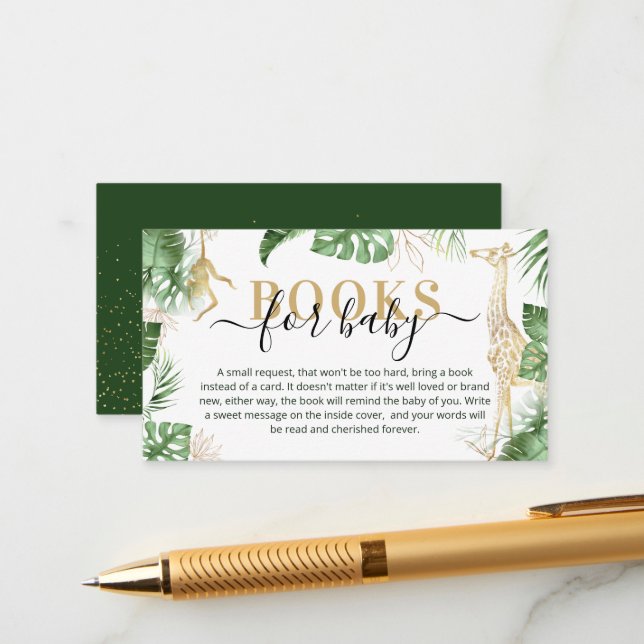 Cartão De Informações Chá de fraldas de Solicitação de Livro Selvagem Sa (Frente/Verso In Situ)