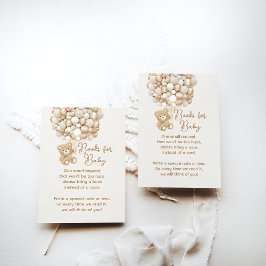 Cartão De Informações Chá de fraldas de Urso Neutro do Gênero do Pedido 