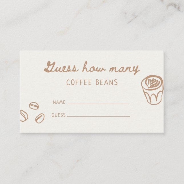 Cartão De Informações Chá de fraldas Desenhado Tan Mão Adivinha Quantos (Frente)