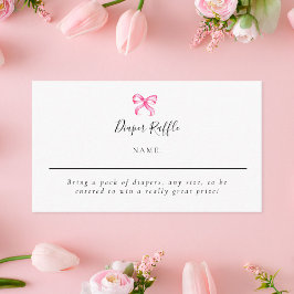 Cartão De Informações Chá de fraldas do Arco rosa  fralda Raffle