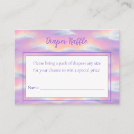 Cartão De Informações Chá de fraldas do Pastel Rainbow Sky