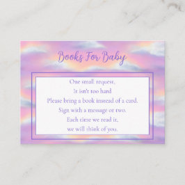 Cartão De Informações Chá de fraldas do Pastel Rainbow Sky