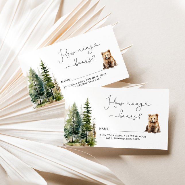 Cartão De Informações Chá de fraldas do urso adivinha quantos ursos (Criador carregado)