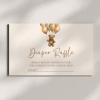 Chá de fraldas do Urso de Teddy Brown Raffle