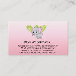 Cartão De Informações Chá de fraldas Elefante - Chá Rosa