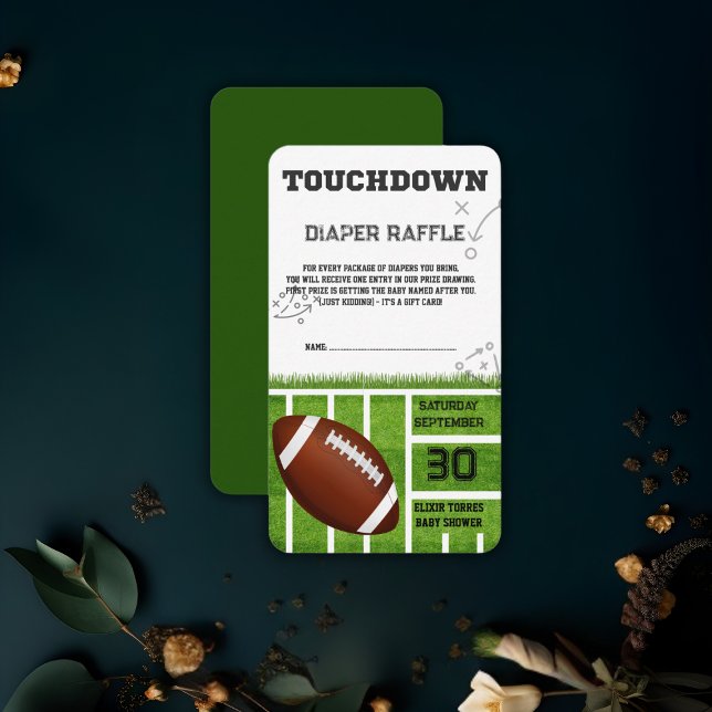 Cartão De Informações Chá de fraldas Elegante de Futebol (Criador carregado)