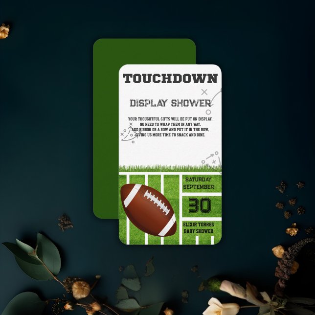 Cartão De Informações Chá de fraldas Elegante de Futebol (Criador carregado)