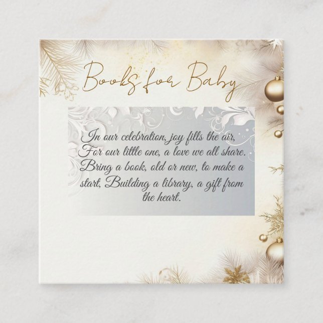 Cartão De Informações Chá de fraldas Elegante Dourado de Ano Novo (Frente)