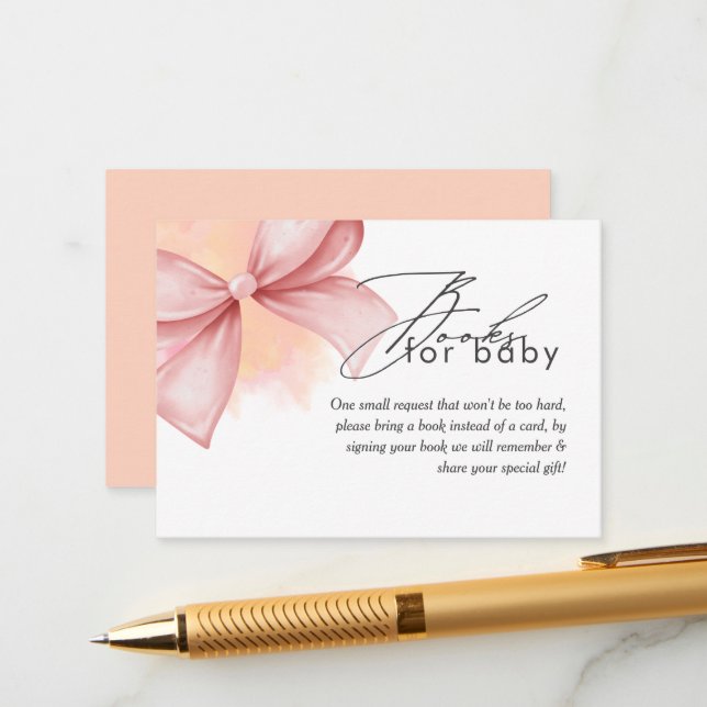 Cartão De Informações Chá de fraldas Elegante moderno coquette rosa (Frente/Verso In Situ)