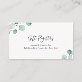 Cartão De Informações Chá de fraldas Eucalyptus Greenery do Registro Gif