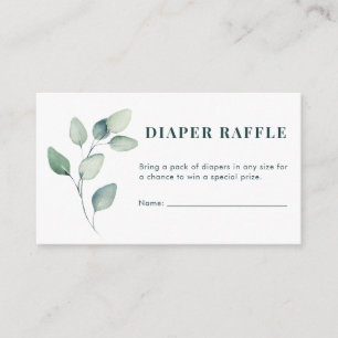 Cartão De Informações Chá de fraldas Eucalyptus Raffle