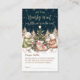 Cartão De Informações Chá de fraldas Floco de Neve do Urso Polar de inve