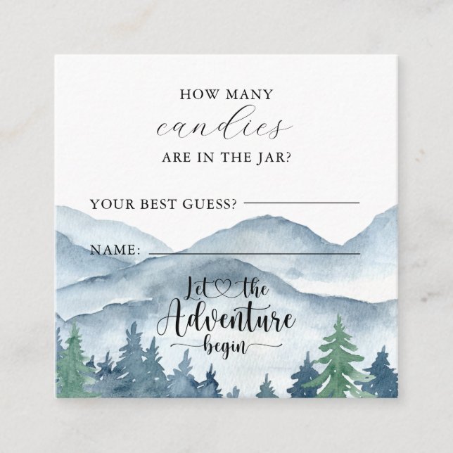 Cartão De Informações Chá de fraldas Florestal Quantos No Jogo Do Jar (Frente)