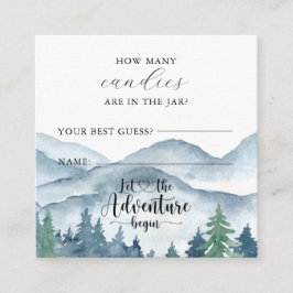 Cartão De Informações Chá de fraldas Florestal Quantos No Jogo Do Jar