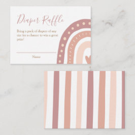 Cartão De Informações Chá de fraldas-Fralda--do-arco-íris, cor-de-rosa