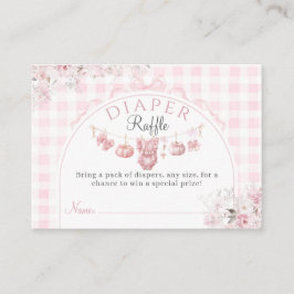 Cartão De Informações Chá de fraldas fralda Floral Arco Rosa Pumpkin Rap
