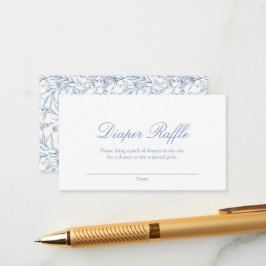 Cartão De Informações Chá de fraldas Fralda Raffle Blue Line Draoral