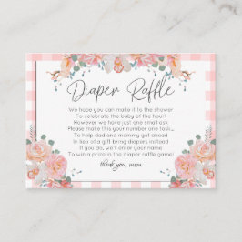 Cartão De Informações Chá de fraldas Fralda Raffle | BOHO Chá de fraldas