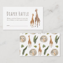 Chá de fraldas Giraffe Safari - Bilhete Raffle