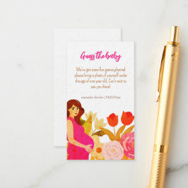 Cartão De Informações Chá de fraldas grávida da mãe