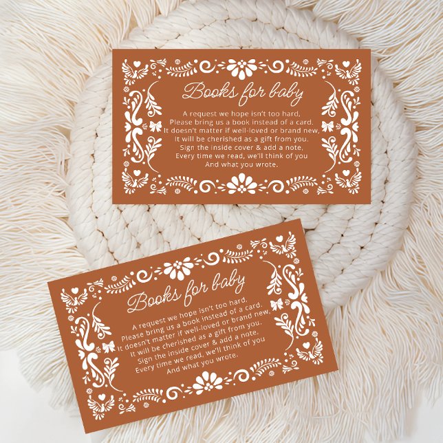 Cartão De Informações Chá de fraldas mexicano Cielito Lindo Livros para  (Criador carregado)