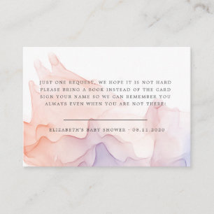 Cartão De Informações chá de fraldas moderno de seda transparente