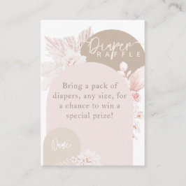 Cartão De Informações Chá de fraldas Moderno do Urso Teddy Boho Girl