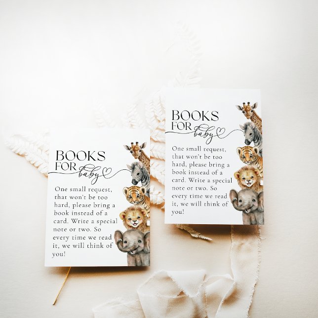 Cartão De Informações Chá de fraldas Moderno Safari (Criador carregado)