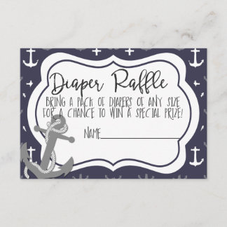 Cartão De Informações Chá de fraldas náutico é uma fralda
